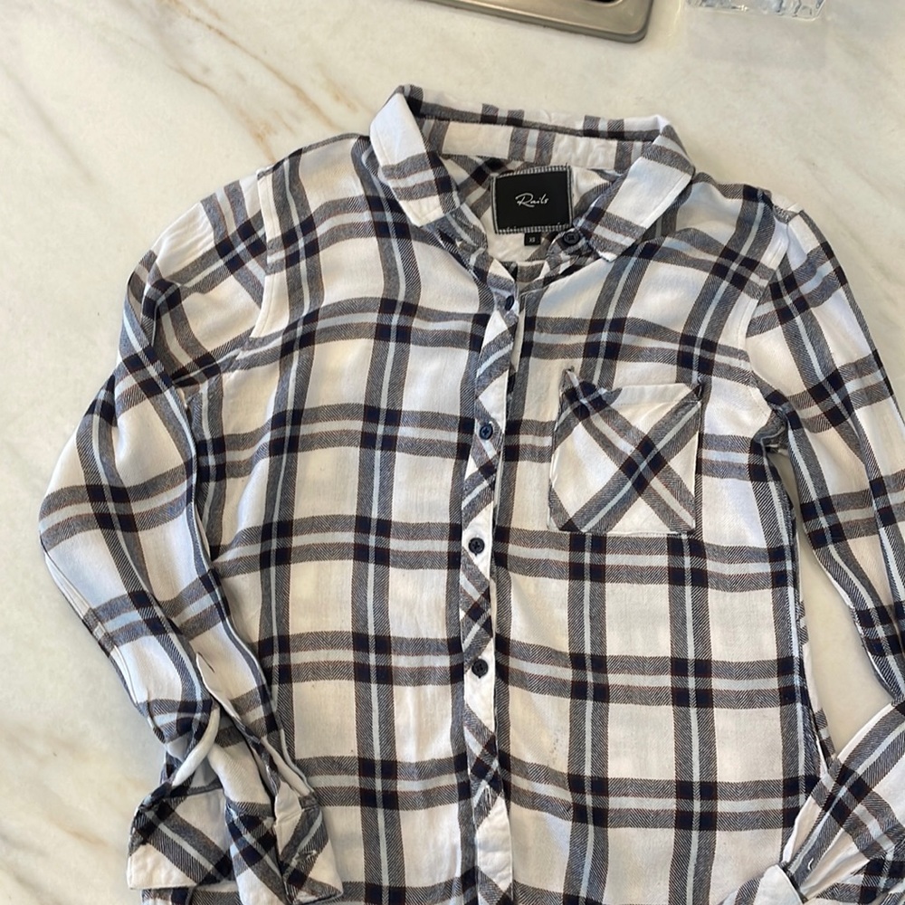 Womens flannel blouse by Rails. Super soft. Has some pilling on back side bottom